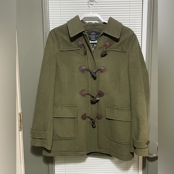 Brooks Brothers Jackets & Blazers - Brooks Brothers Women's Wool Cashmere Blend Toggle Button Lined Green Coat Sz 12